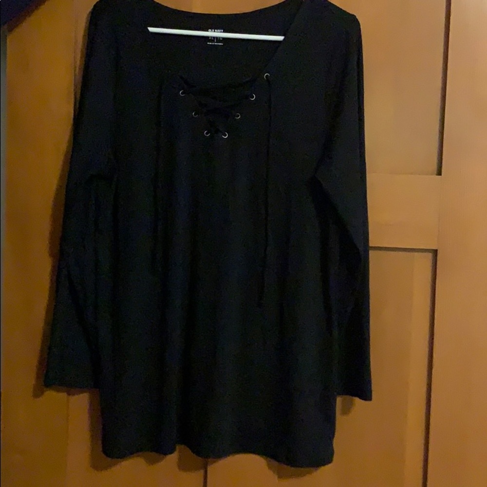 Lace up long sleeve shirt